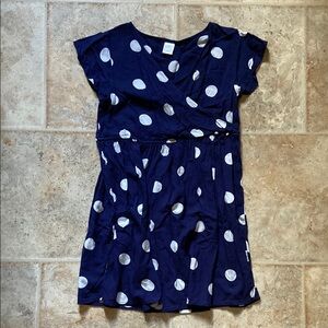 Blue and White Casual Sundress with Flutter Cap Sleeves